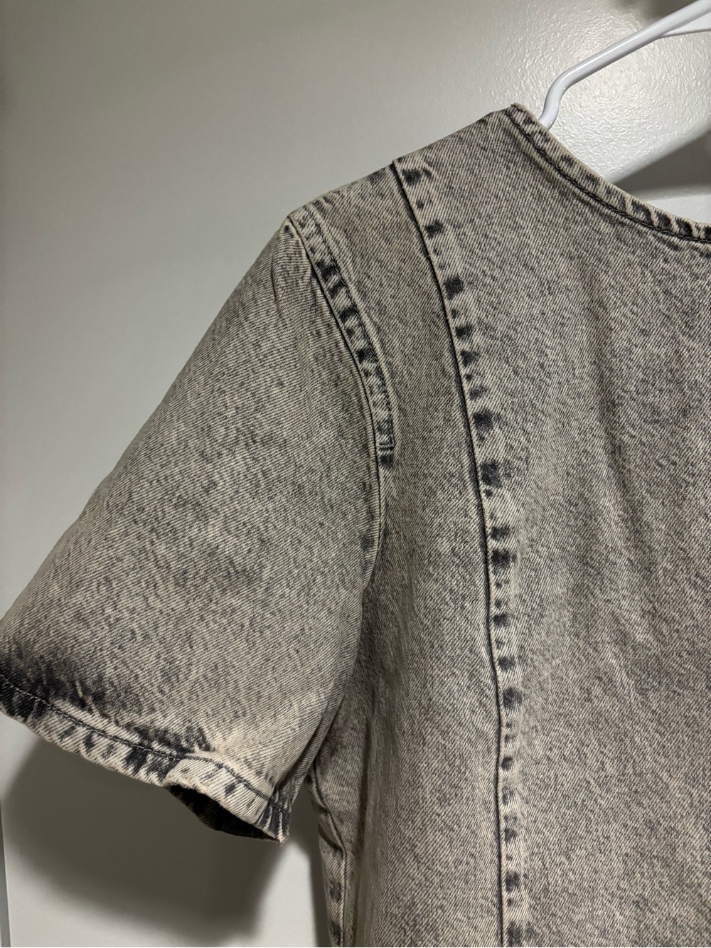 Zara Denim Washed Top Slightly Cropped XXL - Picture 2 of 5
